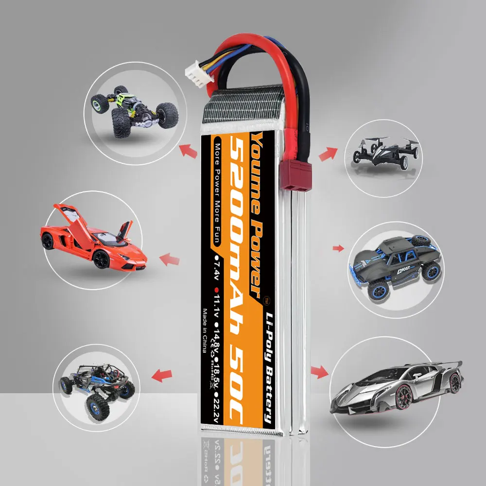 youme 111 в 5000 мач lipo батарея 3s 5200 мач 50c с раз