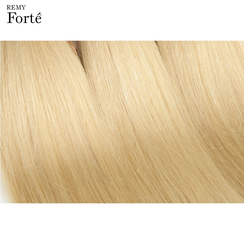 Remy Forte волосы для наращивания прямые пучки волос 613 блонд бразильских локонов