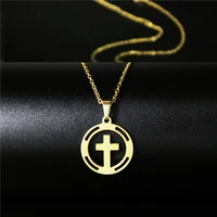 new personality cross square metal multilayer hip hop long chain cool simple necklace for women men jewelry gifts