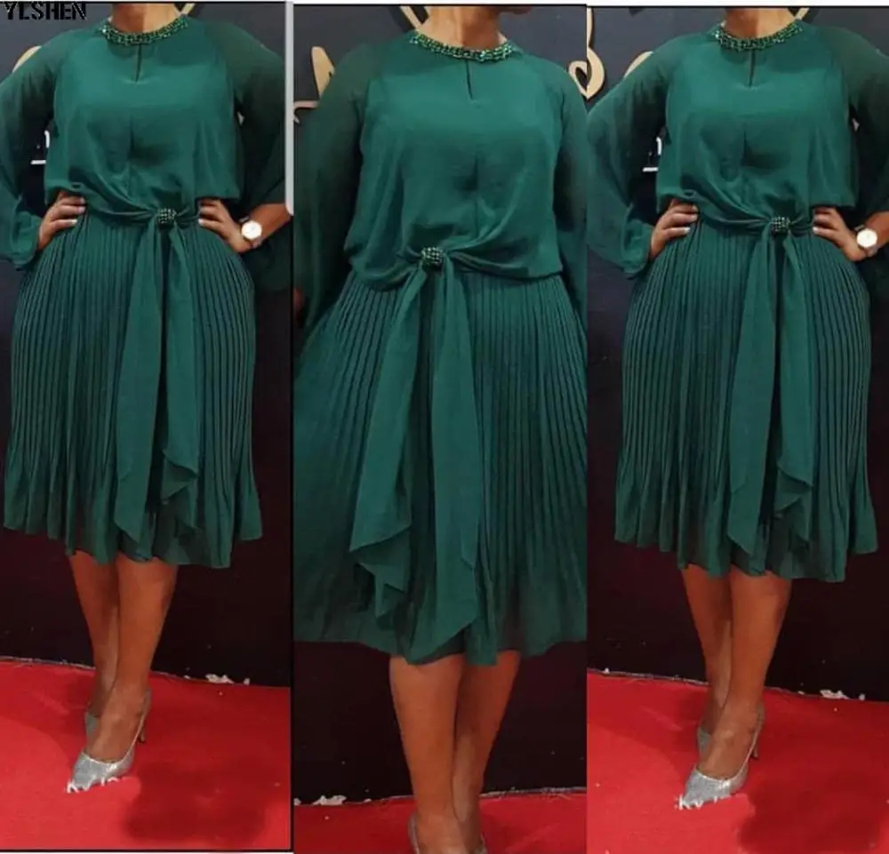 Плиссированные африканские платья с бантом для женщин элегантное модное