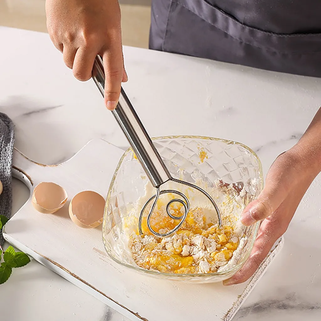 Нержавеющая сталь венчик мука спираль мешалка для яиц инструмент выпечки хлеба