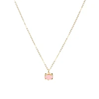 trend cute mini big eye frog prince pink opal cartoon animal charm pendant necklace for women girl choker jewelry christmas gift