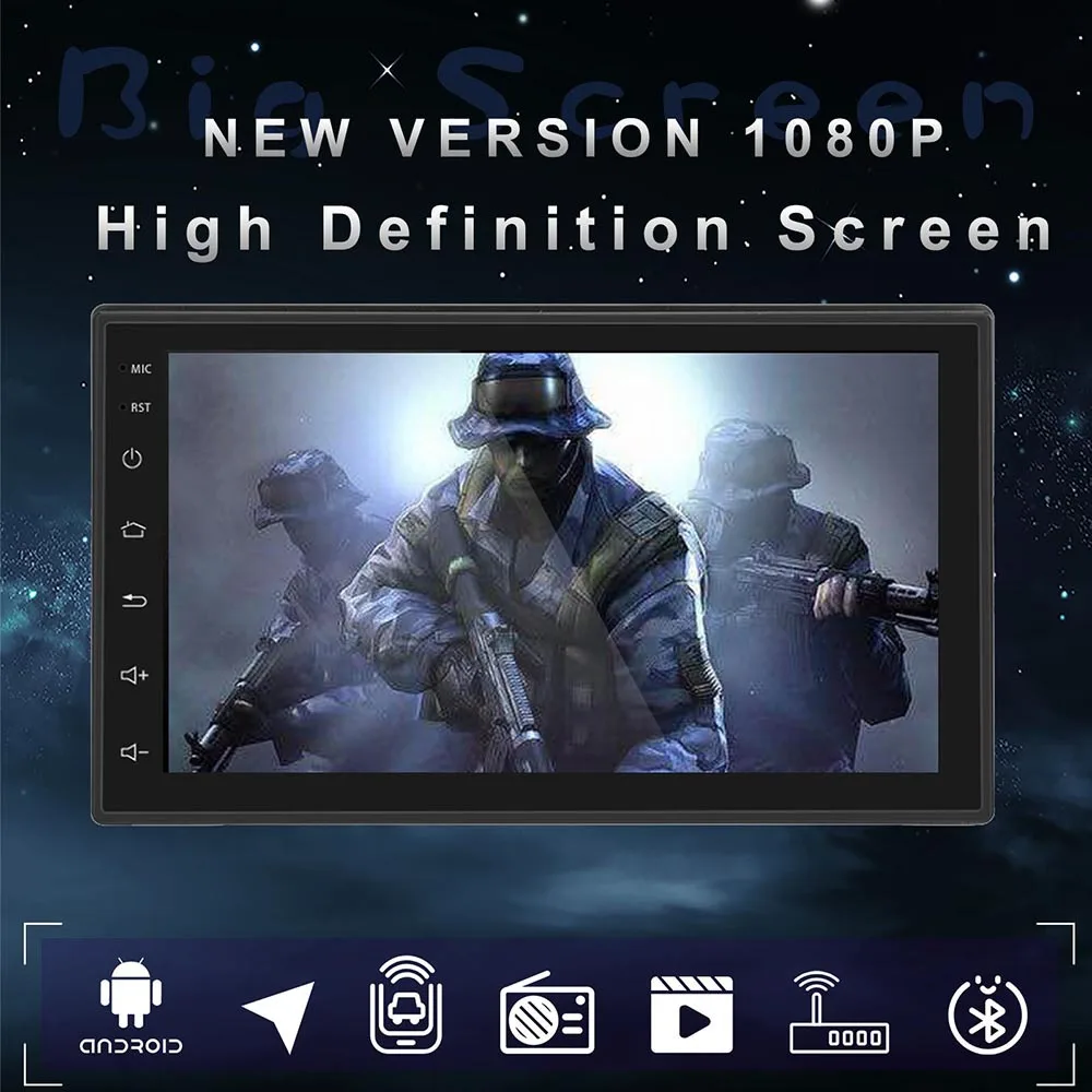

New Product 7 Inch Android 8.1 Car Radio Stereo 2 din Autoradio HD 1080P 16GB Head Unit Multimedia Wireless Carplay