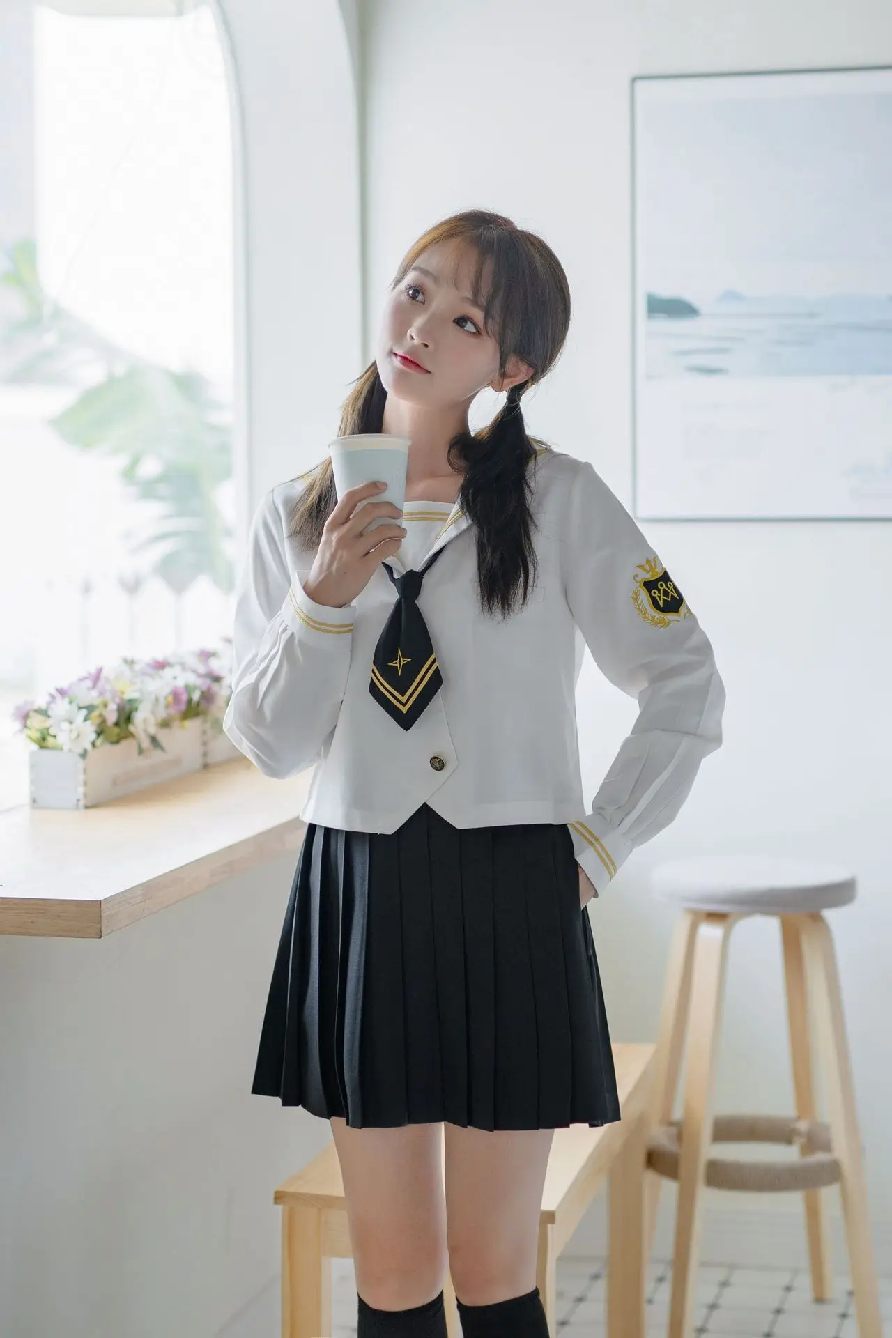 Костюм матроска JK из японского флота униформа старшей школы для женщин и мужчин
