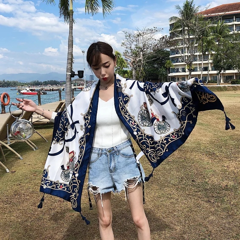 Классический роскошный брендовый женский шарф-поводок модные шелковые шарфы с