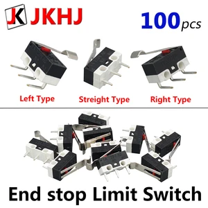 100pcslot 3d printer parts end stop limit switch for i3 delta kossel makerbot printer ramps 1 4 diy accessories stop switch free global shipping
