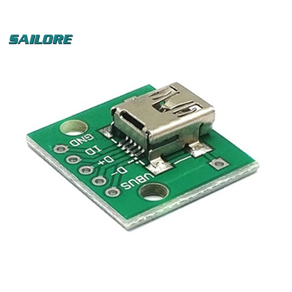 

10 шт. мини-USB для DIP-адаптера, преобразователь пластины для 2,54 мм печатной платы, DIY источник питания, Новинка