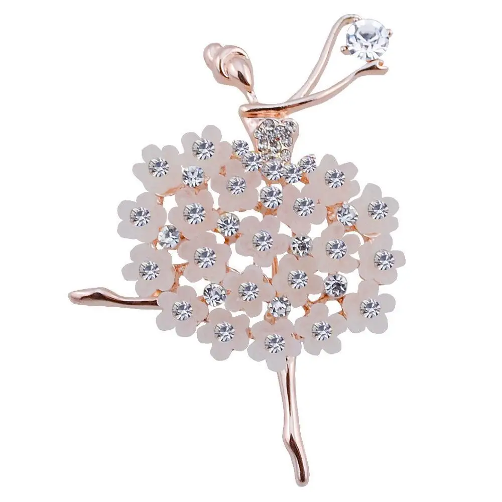

Fashion Elegant Shinning Brooch Ladies Ballerina Dancing Girl Brooch Pin Beautiful