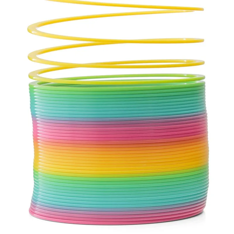 color rainbow circle magic circle down stairs creative decompression 7 color spring ring childrens toys birthday present free global shipping