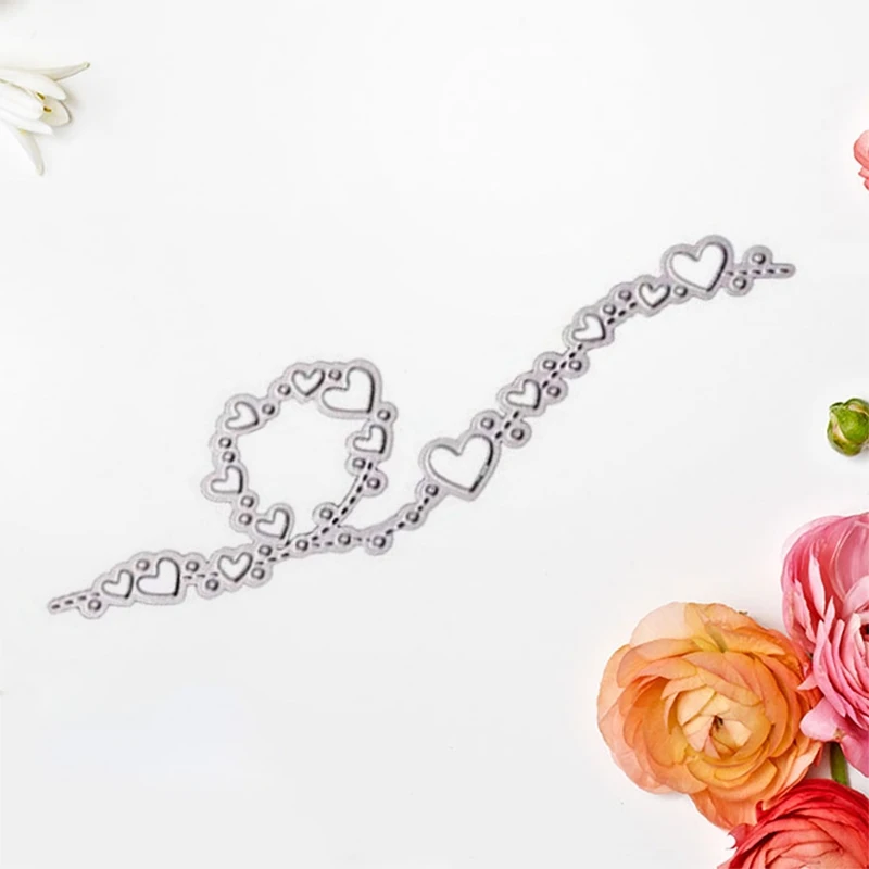 Новые Элегантные сердце форма Кружева углерода Сталь Трафаретный вырубной штамп