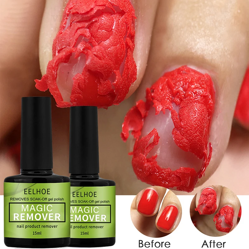 

15ml Magic Remover Gel Nail Gel Polish Remover Within 2-3 MINS Peel off Varnishes Base Top Coat without Soak off Water Safety