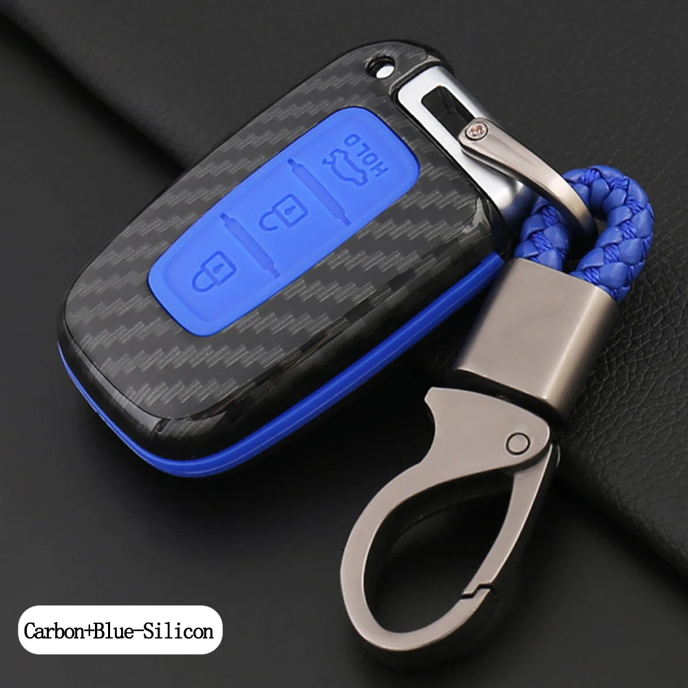 Чехол для ключей из углеродного волокна чехол брелок Hyundai IX35 Accent Veloster Kia Sportage Forte