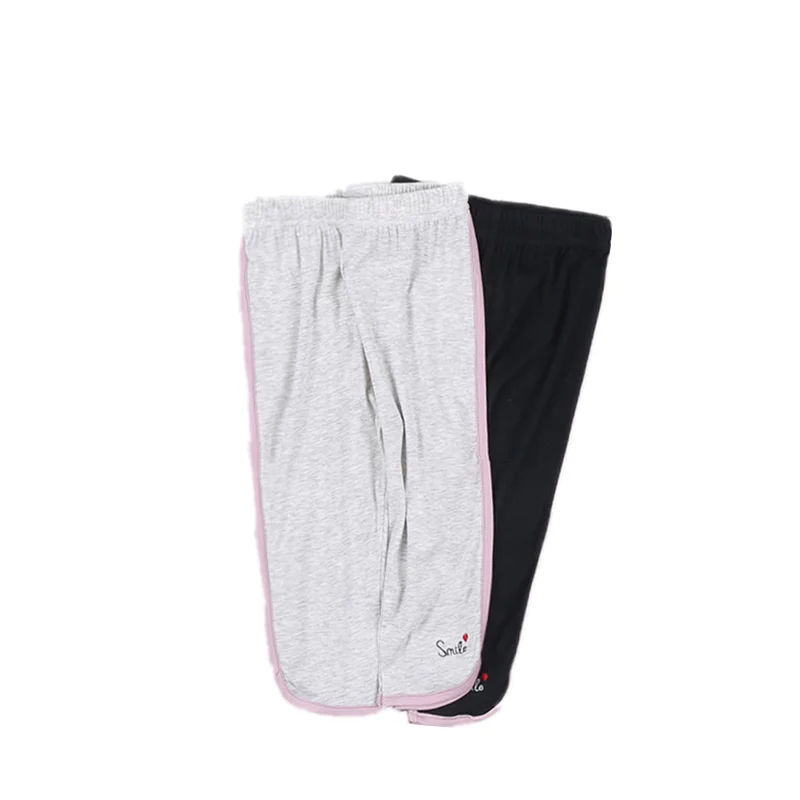 

New Children Cotton Calf-Length Pants Girls Summer Letter Thin Cropped Trousers Kids 4-8 Years Clothes Infants Boutique Costume