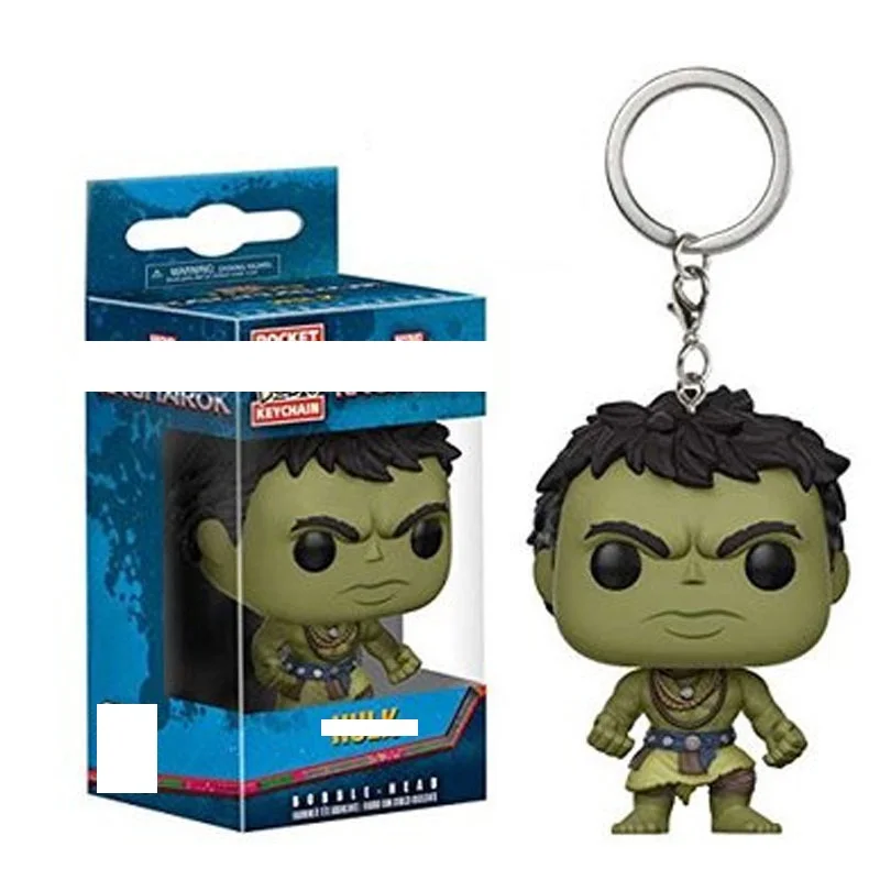 

Funko pop Thor 3 Hulk Keychain movable doll PVC model toy gift key ring Model pendant Q version doll toy