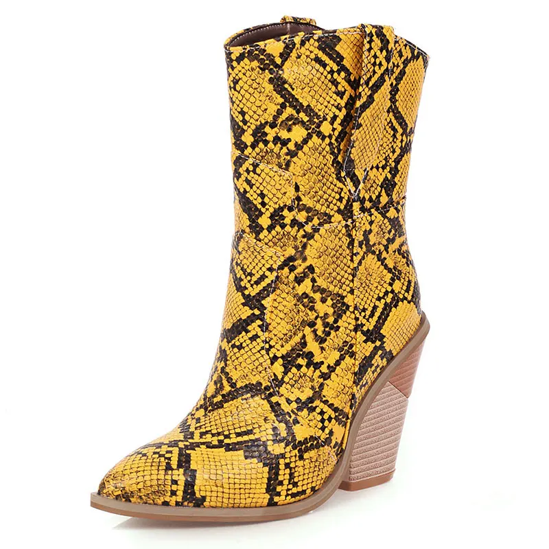 Lasyarrow коллекция 2019 года женские ковбойские ботильоны ботинки на танкетке и