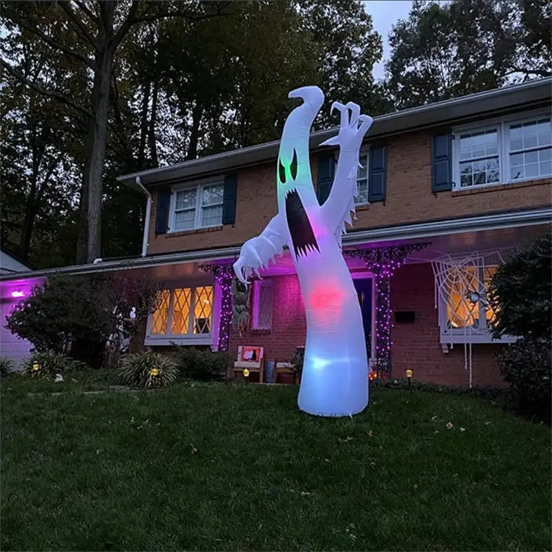 

Halloween Opblaasbare Model Scary Ghost Met Kleur Veranderende Led Decoratie Props Voor Huis Tuin Binnenplaats Gloeiende Ghost