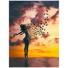 AB полная круглаяквадратная живопись танцующая девушка Закат Новинка 5D Сделай Сам Алмазная вышивка крестик фотография подарок