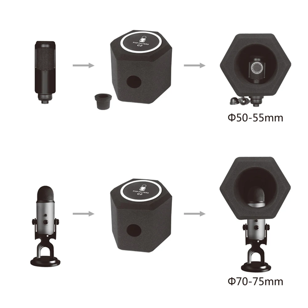 

C2 Studio Mic Screen Recording Live Microphone Noise Reduction Wind Screen