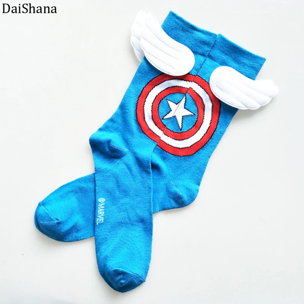 лета новинка европейский и американский унисекс Капитан Америка носки Горячая