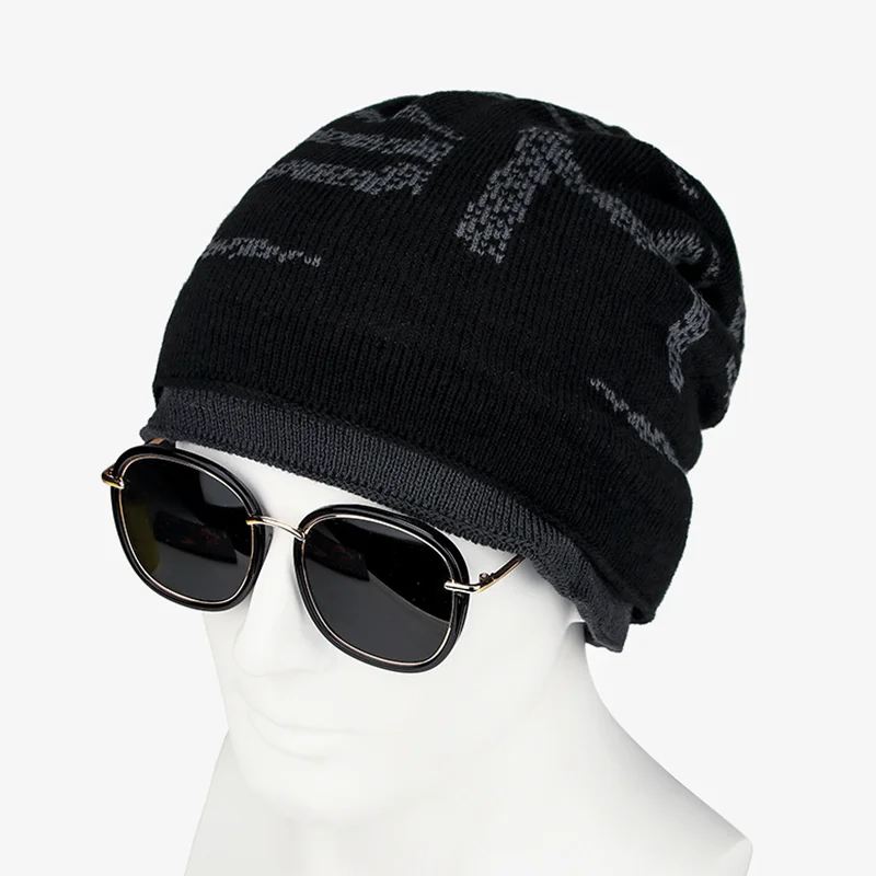 Hat Man Winter Korean Fashion Woolen Hat Men Winter Knitting Hat  Warm Cover Youth ear Cover head cap ear protection head