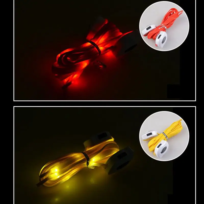 Ночная Мода зарядка через Usb Блестящий Led Изменение люминесцентные шнурки