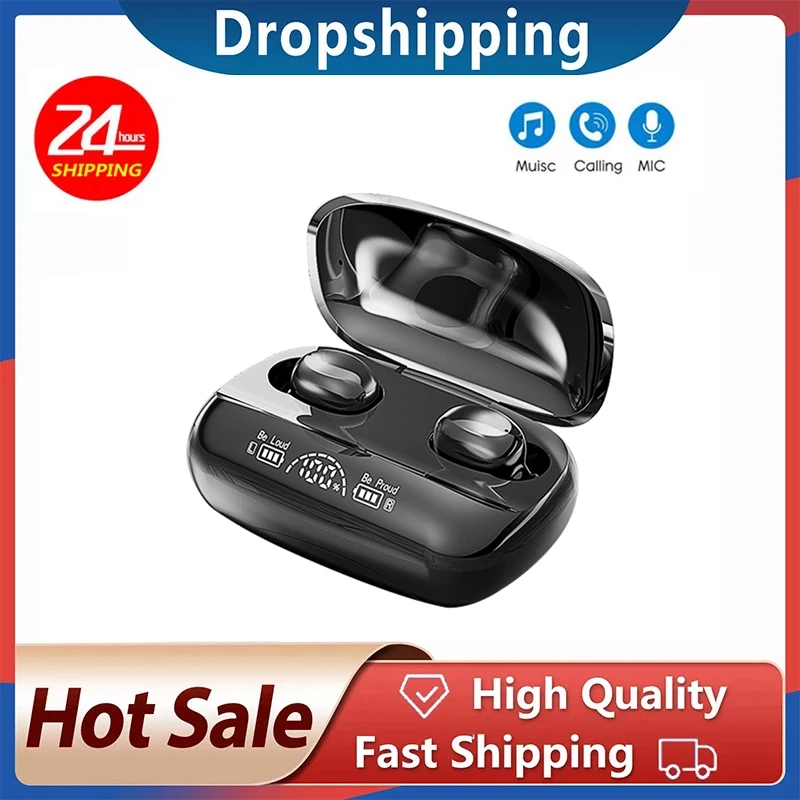 

Bluetooth-наушники беспроводные с зарядным футляром и микрофоном