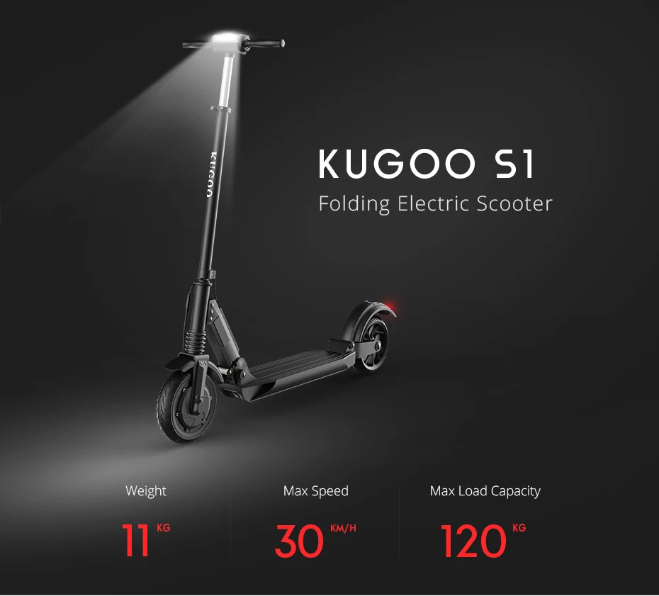 [Европейский запас] KUGOO S1 складной электрический скутер для взрослых 350 Вт 30 км/ч 30 км/ч диапазон ЖК-дисплей 8,5 дюймов e скутер для XIAOMI M365