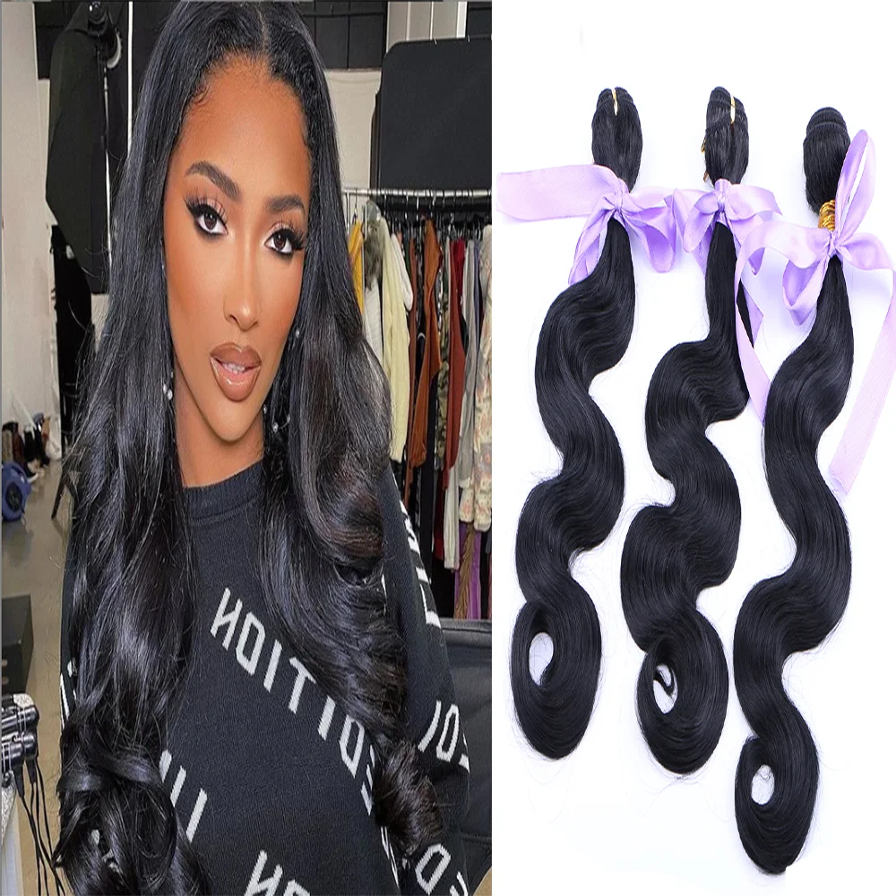 

Body Wave Hair Weaves Synthetic Hair Bundles Extensions Beauty Weave 14-24 Inch Bundles For Black Woman