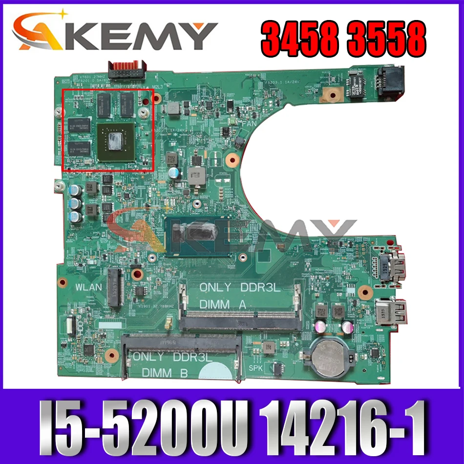 Akemy I5-5200U для Dell Inspiron 3458 3558 Материнская плата ноутбука 14216-1 1XVKN CN-0NWJK1 NWJK1 материнская