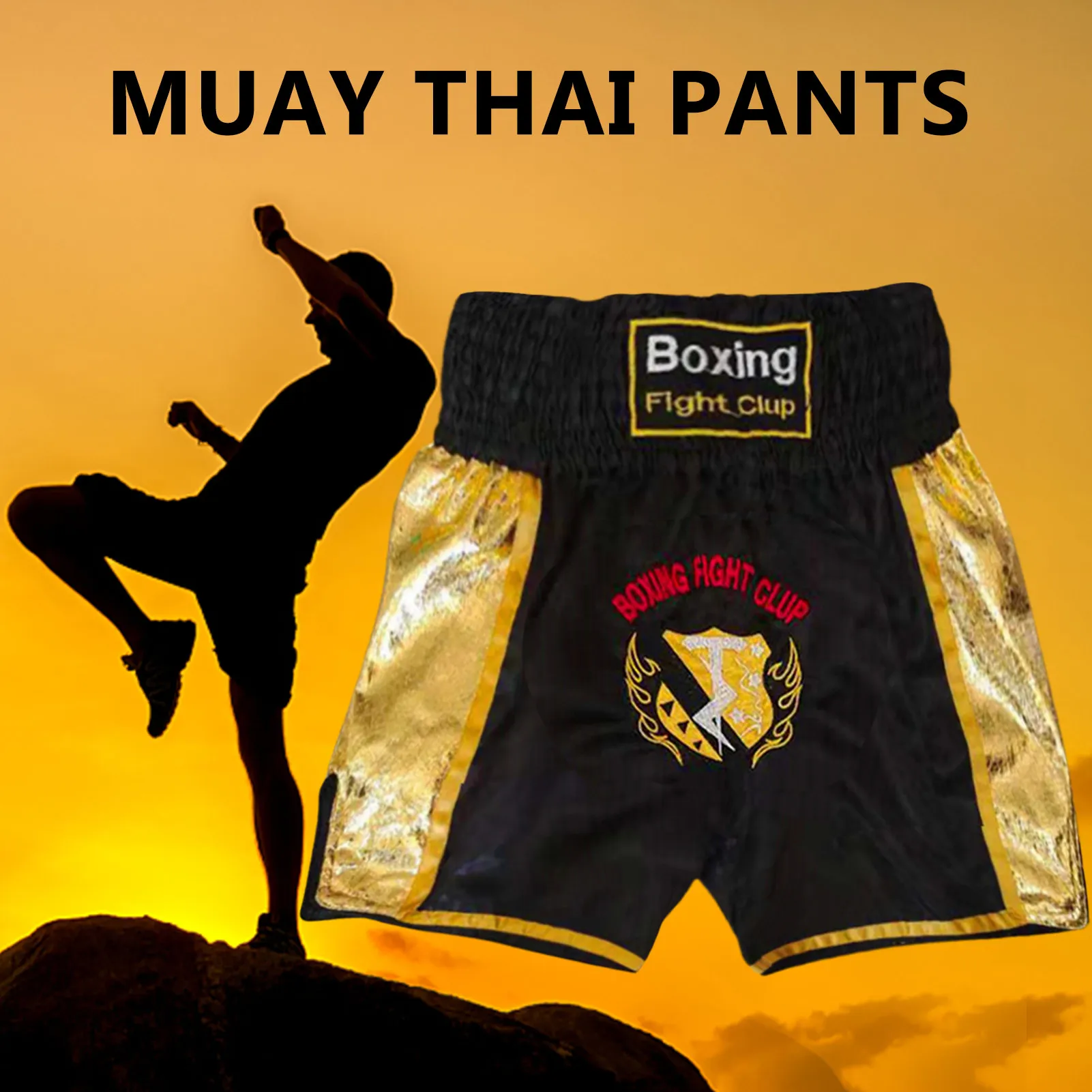 Боксерские штаны Muay Thai шорты для взрослых легкие дышащие тренировочные мужчин и