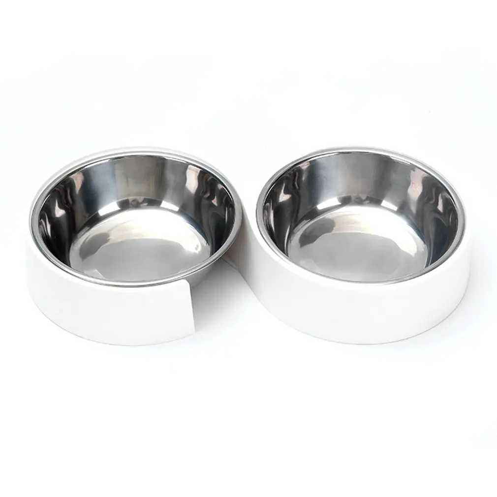 

S-shaped Pet Bowls Dog Food Water Feeder Stainless Steel Pet Drinking Dish Feeder Cat Puppy Feeding Supplies Small Dog Access