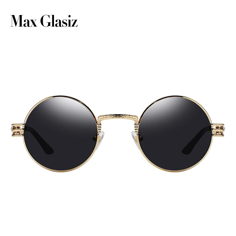 Мужские брендовые винтажные Круглые Солнцезащитные очки новые серебристые