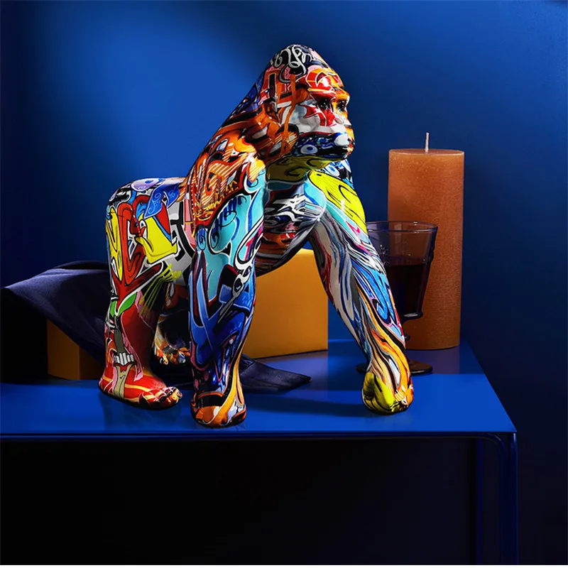 Граффити Горилла Художественная Скульптура LUCKY MONKEY Статуэтка Животное Статуя