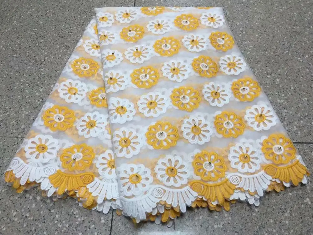 Новейшая ярко-синяя африканская кружевная ткань из бисера 2019 Высококачественная