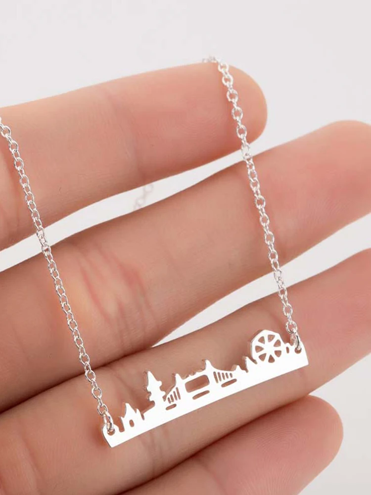 Ожерелье-чокер женское SMJEL из нержавеющей стали с изображением лондонского