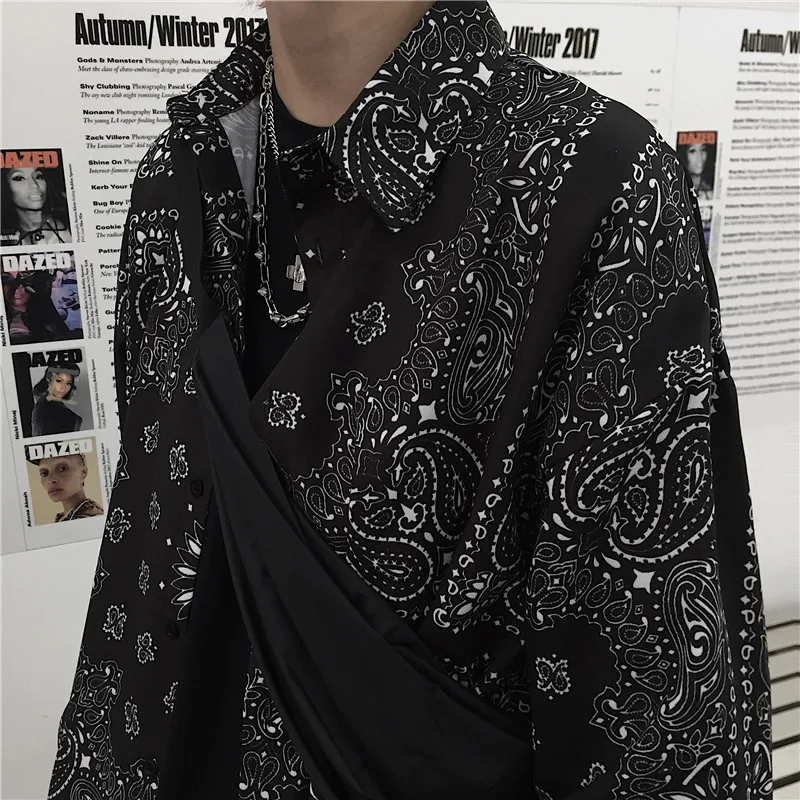 only shirt Большие размеры свободные Пейсли Бандана хип хоп шаровары Беговые Спортивные брюки уличная Harajuku панк рабочие брюки женские мужские корейские Blusas - Цвет: only shirt