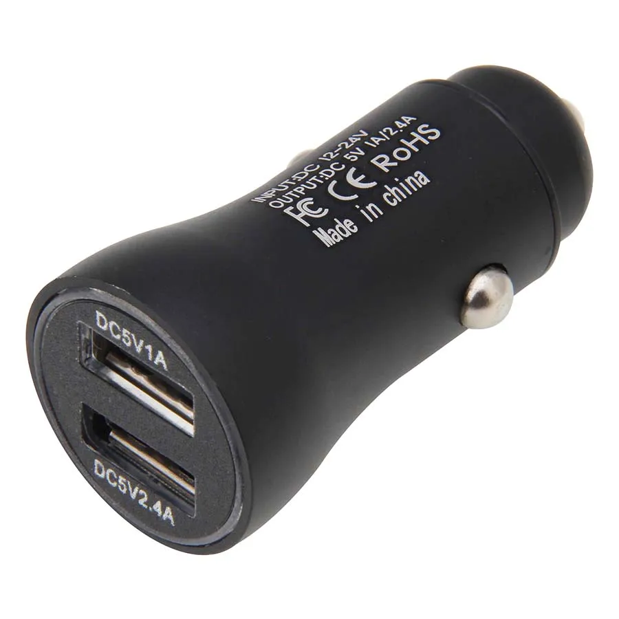 

50pcs Dual USB Car Phone Charger 2.4A Fast Charging Charge For iPhone 11 LG Samsung Xiaomi Huawei Power Adapter with LED Light