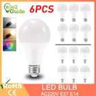 6 шт. светодиодный Светодиодные лампы E27 E14 3 Вт 6 Вт 9 Вт 12 Вт 15 Вт 18 Вт 20 Вт AC 220 В 230 в 240 В