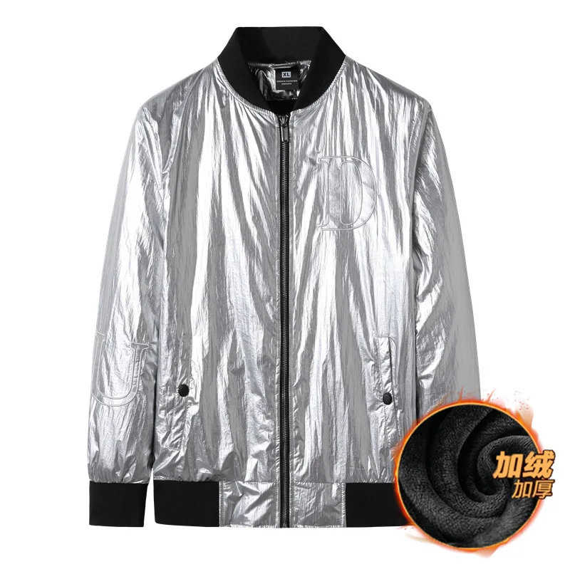 

Толстая осенне-зимняя новая плюшевая мужская куртка для отдыха модная куртка с Бейсбольным воротником мужская Свободная куртка из ПУ