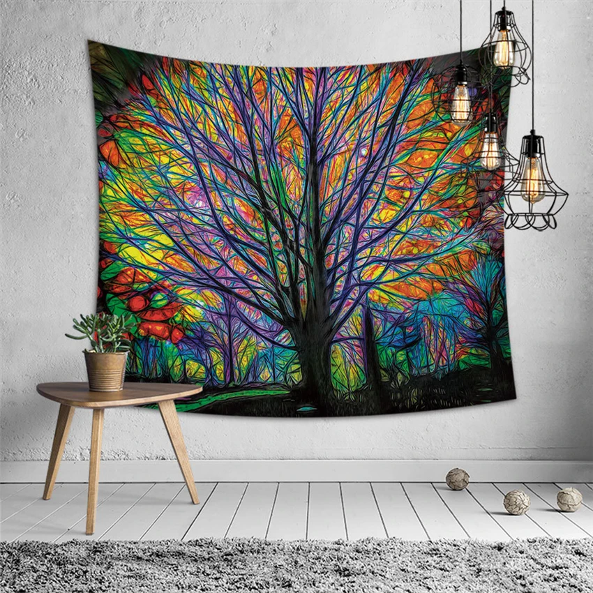 Горячая булавка подвесная ткань цветной рисунок гобелен с изображением деревьев