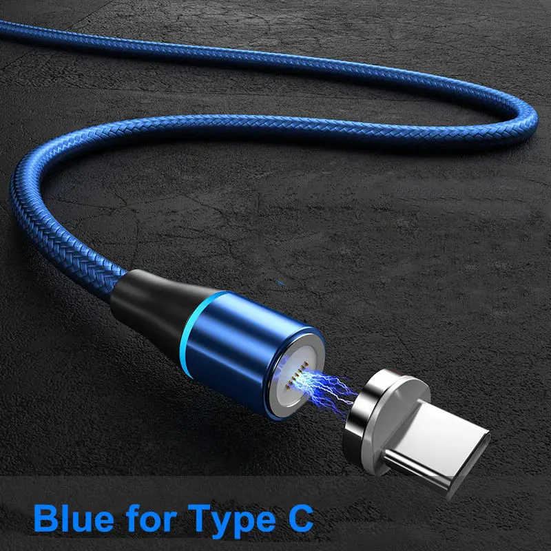 Blue for Type C Магнитный кабель Micro USB для быстрой зарядки Vanniso 2m 3A для iPhone X 7 samsung A50 Xiaomi mi9, магнитный кабель usb type-c для передачи данных - Цвет: Blue for Type C