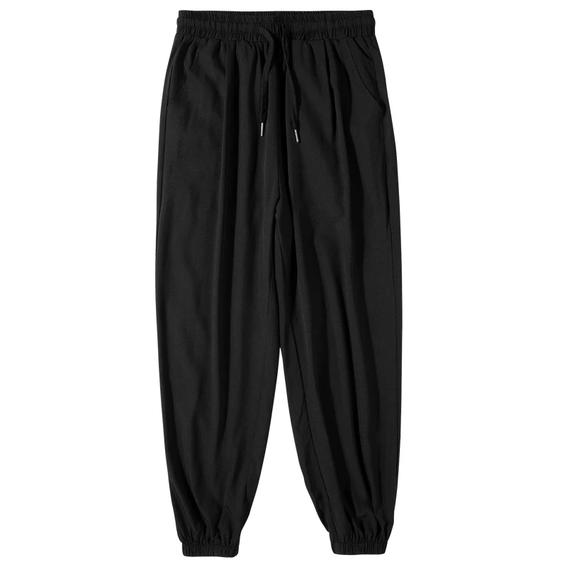 

Men's Summer Lightweight Breathable Fashion Nine-point Casual Pants Ice Silk Pants Elastic Waist Trousers