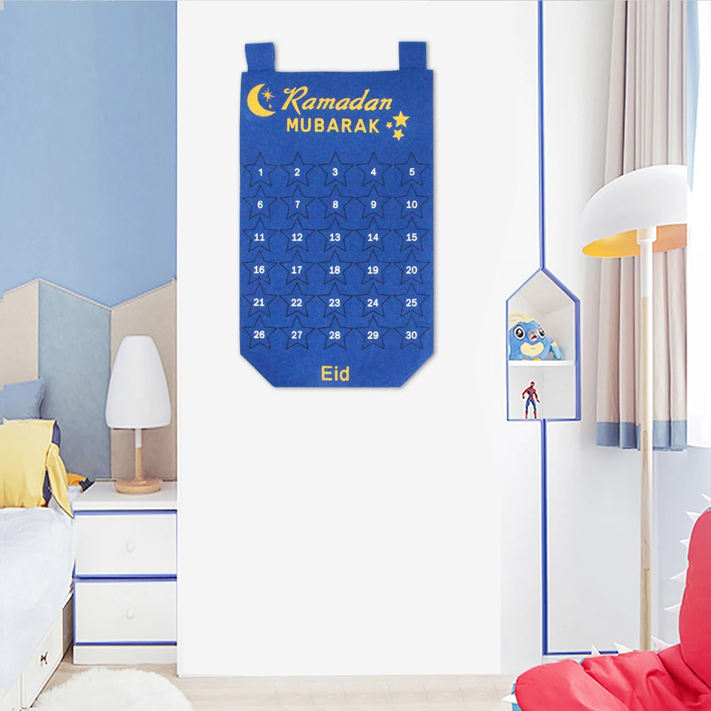 

Eid Mubarak Decor Ramadan Mubarak Fabric Countdown Calendar Ramadan Decorations for Home Muslim Ramadan Kareem Party Supplies