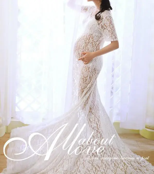 Платье для беременных женщин кружевное платье фотосъемки сексуальное