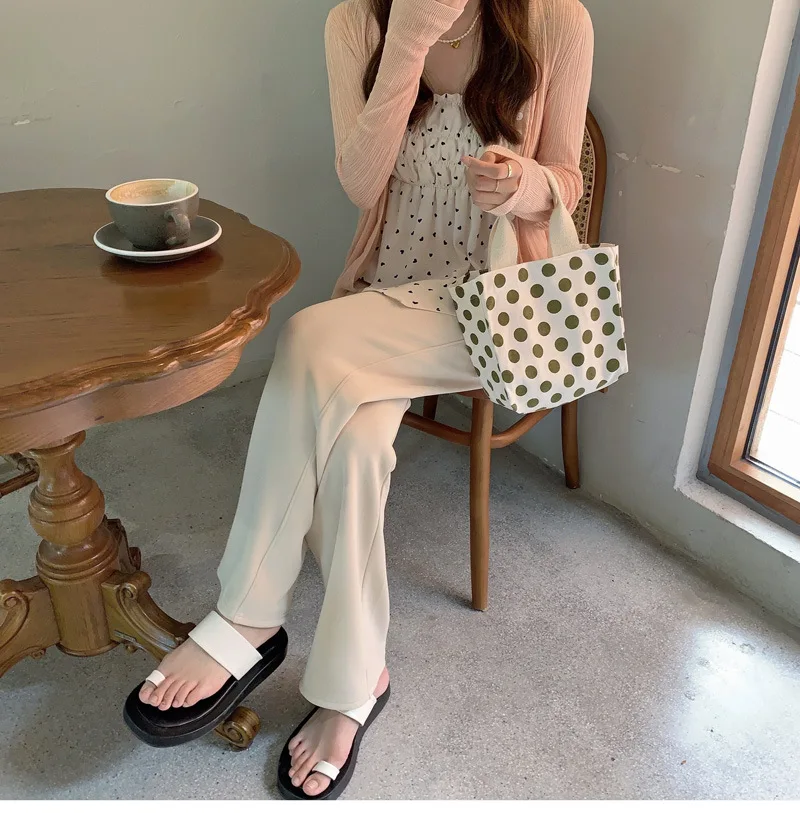

Female Canvas Picnic Totes Simple Polka Dot Student Lunch Bag Women Eco-Friendly Small Grocery Bag Ladies Wallet Mobile Handbag