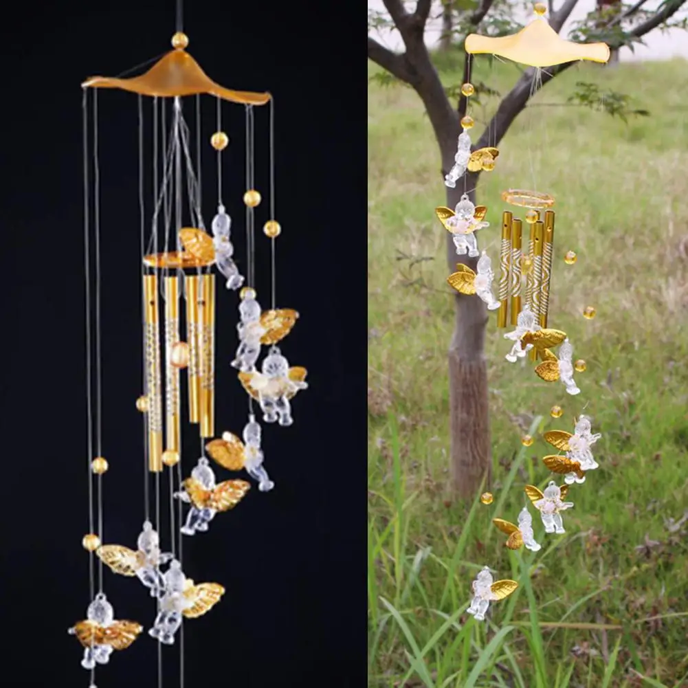 

New 1PC Love Angel Cupid Wind Chime Tube Hanging Ornament House Warm Gift Home Decor With Clear Sound