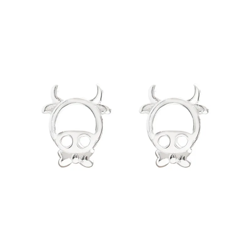 

Mini Sweet Cute Silver Hollow Animal Stud Earrings 925 Zodiac Earring For Women Student Child Fashion Jewelry Gift