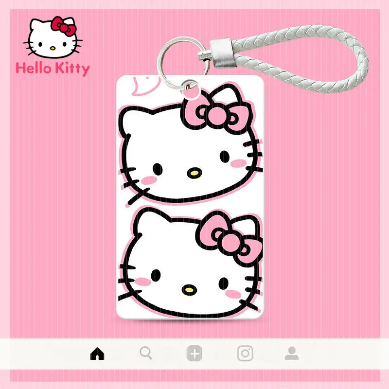 

Hello Kitty Student Campus Card Set Bus Meal Card Access Control Subway Card Work Pass Keychain Lanyard