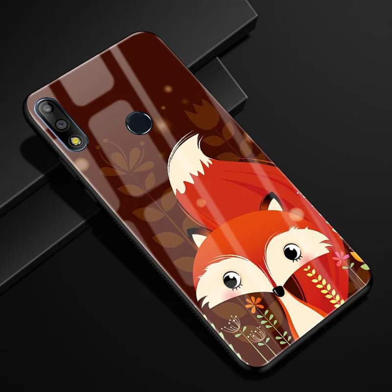 47 Для Asus Zenfone Max Pro M2 ZB631KL Чехол Жесткий PC стеклянный чехол для телефона черный TPU бампер чехол для Asus ZB631KL закаленное стекло - Цвет: 47