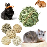 10 styles natural grass ball chew toy for cat rabbit hamster molar toy guinea pig tooth cleaning pet grinding supplies pet decor